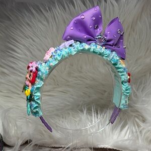 Hand Crafted Purple and Aqua Kids Hair Accessory